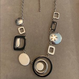Lia Sophia My Moon Necklace Black White Silver